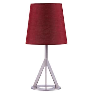 Aria 15'' Table Lamp With Brass Finish Red Shade
