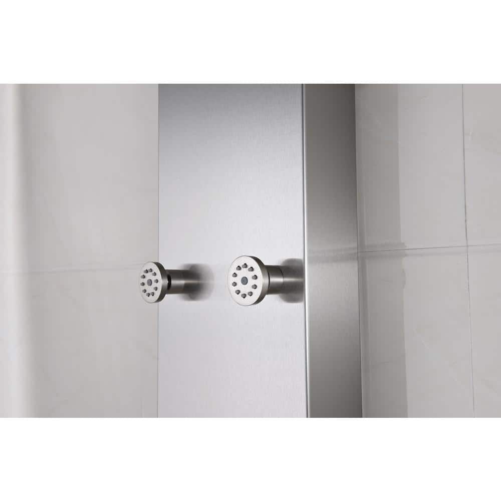 Fontan Brushed Steel 64" Shower Panel with Rainfall Head