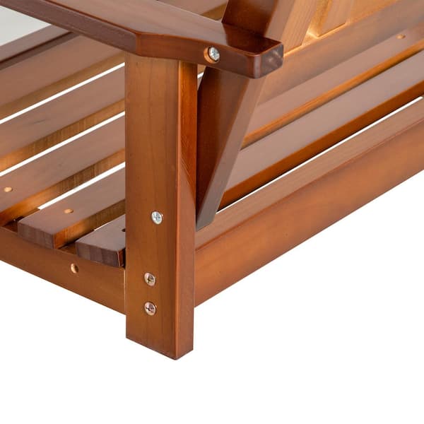 FORCLOVER 47 in. x 27 in. x 25 in. 2-Person Teak Pine Wood Porch