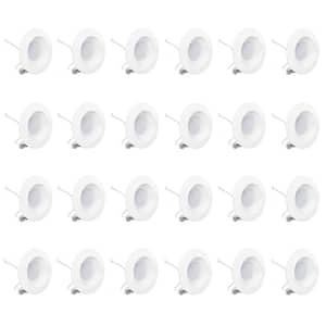 6 in. 4000K Integrated LED Cool White Retrofit Recessed Trim Light Kit 12-Watt 1100 Lumens Dimmable, Wet Rated (24-Pack)