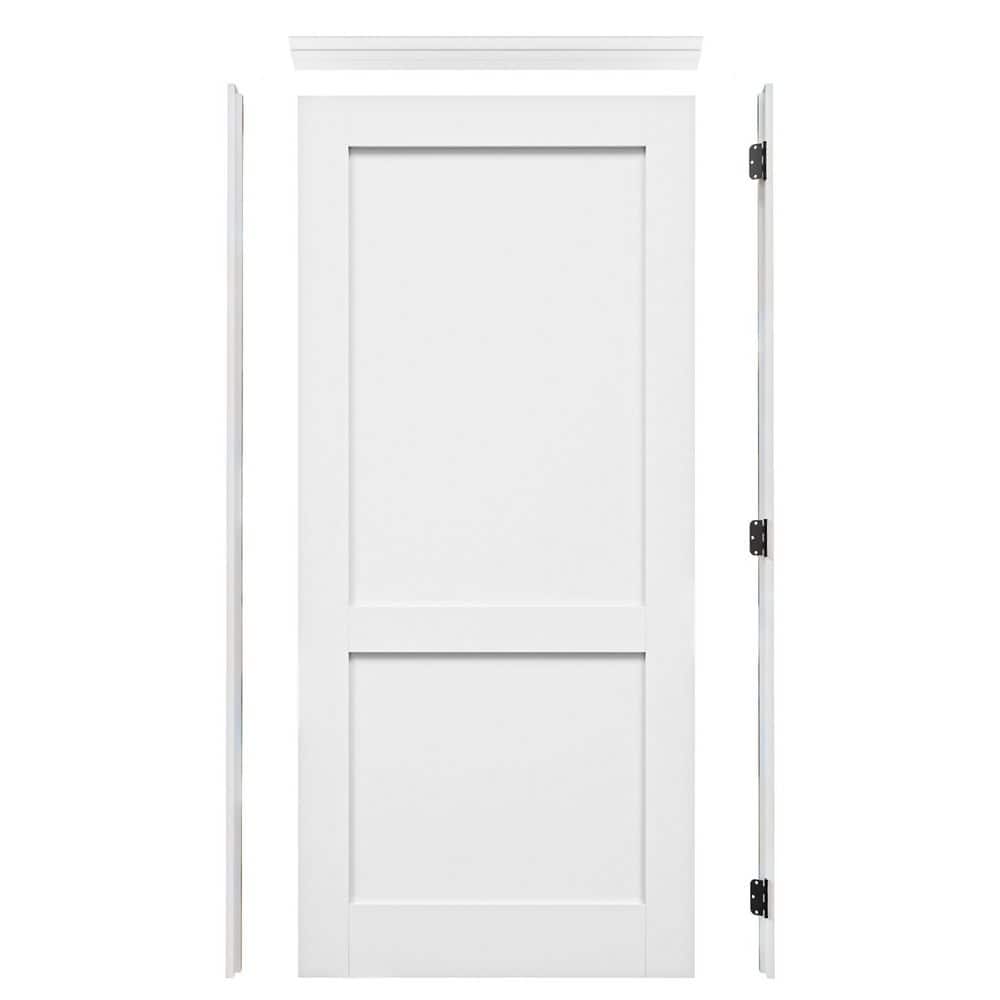 36 in. x 80 in. 2-Panled Blank Left-Handed Primed Solid Core Wood Ready to Assemble Interior Door Single Prehung Door price history on PriceWatchPro