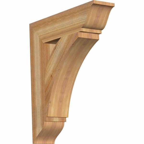 Ekena Millwork 6 in. x 30 in. x 26 in. Western Red Cedar Thorton Traditional Rough Sawn Bracket
