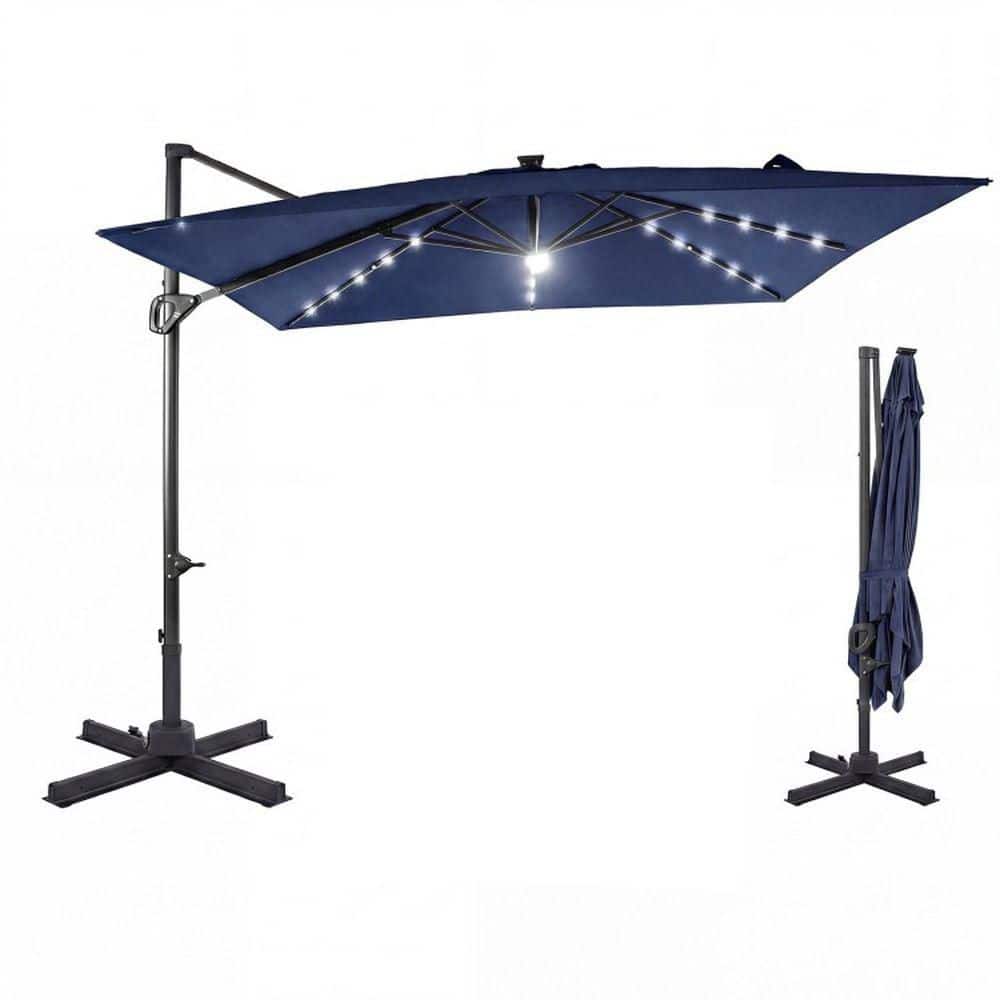 10 ft. Cantilever Solar LED 360° Patio Umbrella in Navy Blue price history on PriceWatchPro