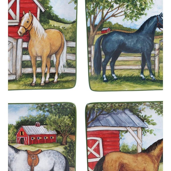Clover Farm Rectangular 16 in. Multicolored Platter