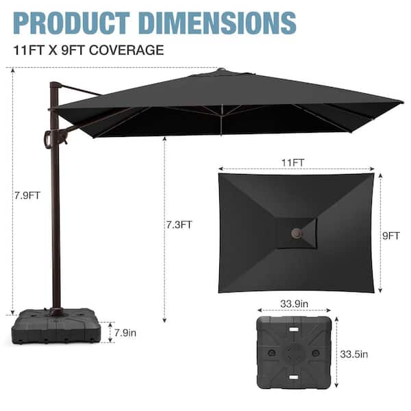 1 3 8 diameter pole patio umbrella Patio Umbrella Wooden 13ft 8-Rib with Weighted Base