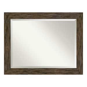 Medium Rectangle Distressed Brown Beveled Glass Modern Mirror (37.12 in. H x 47.12 in. W)