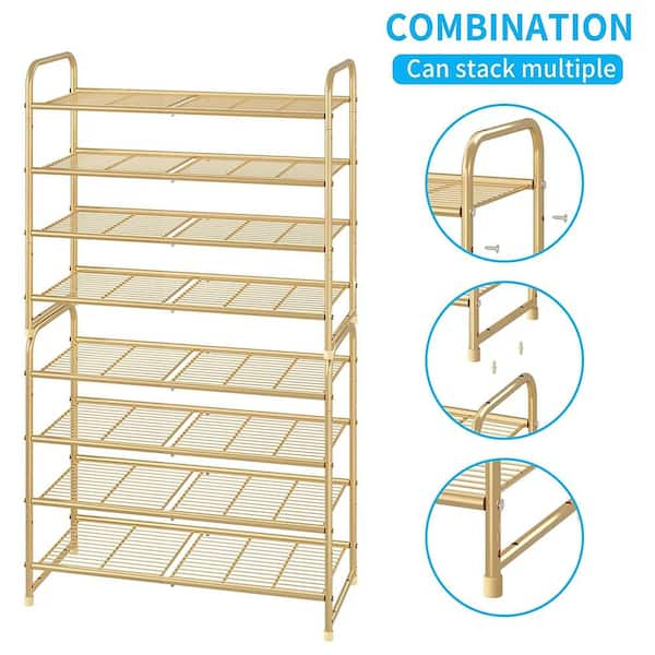 8-Tier Portable 48 Pair Shoe Rack Organizer 24 Grids Tower Shelf Storage  Cabinet Stand, 1 unit - Foods Co.