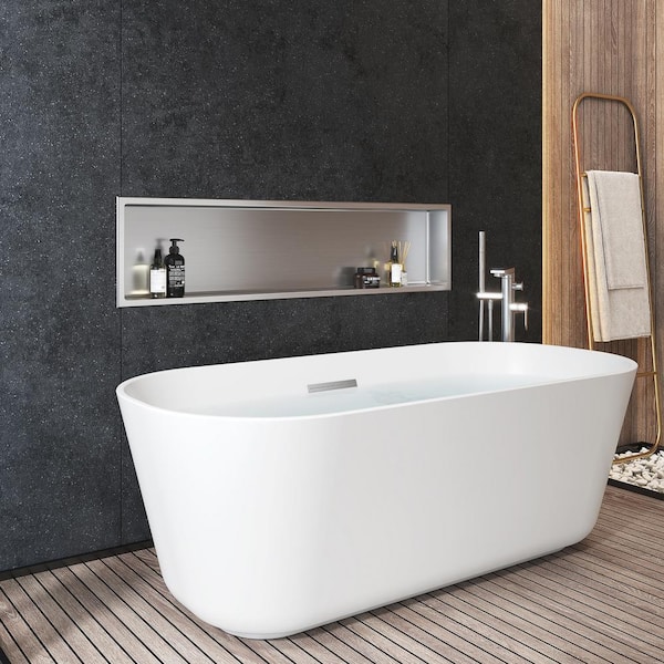 Bernkot Stainless Steel Shower Niche 24 X 12 White No Tile Needed Wall  Shelf Rimless Double Recessed Shower Shelf for Bathroom Flush-Mount