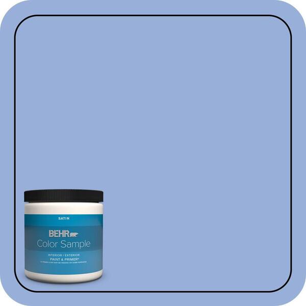 BEHR PREMIUM PLUS 8 oz. #590B-4 Anemone Satin Enamel Interior/Exterior Paint & Primer Color Sample