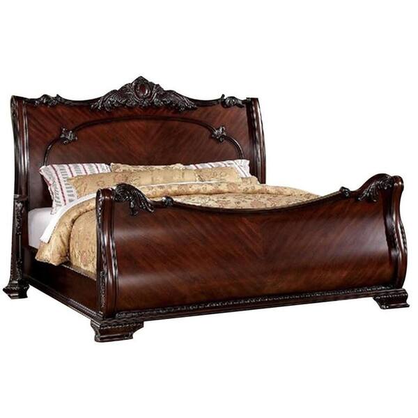 Unbranded Tiffany Brown Wood Frame California King Platform Bed