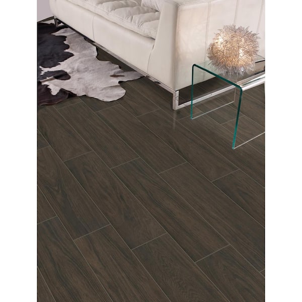 Burlington Walnut 6 in. x 24 in. Porcelain Floor and Wall Tile (14 sq. ft. / case) Burlington Walnut 6 in. x 24 in. Porcelain Floor and Wall Tile (14 sq. ft. / case)