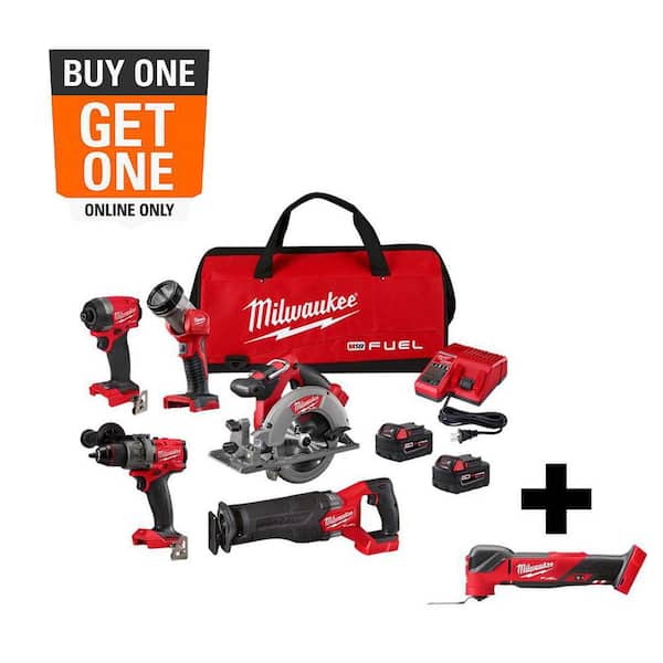 M18 FUEL 18-Volt Lithium-Ion Brushless Cordless Combo Kit (5-Tool) with M18 FUEL Brushless Oscillating Multi-Tool