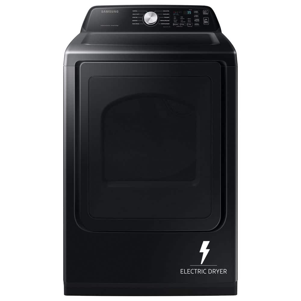 Samsung 7.4 cu. ft. Vented Front Load Smart Electric Dryer in Brushed Black with Sensor Dry