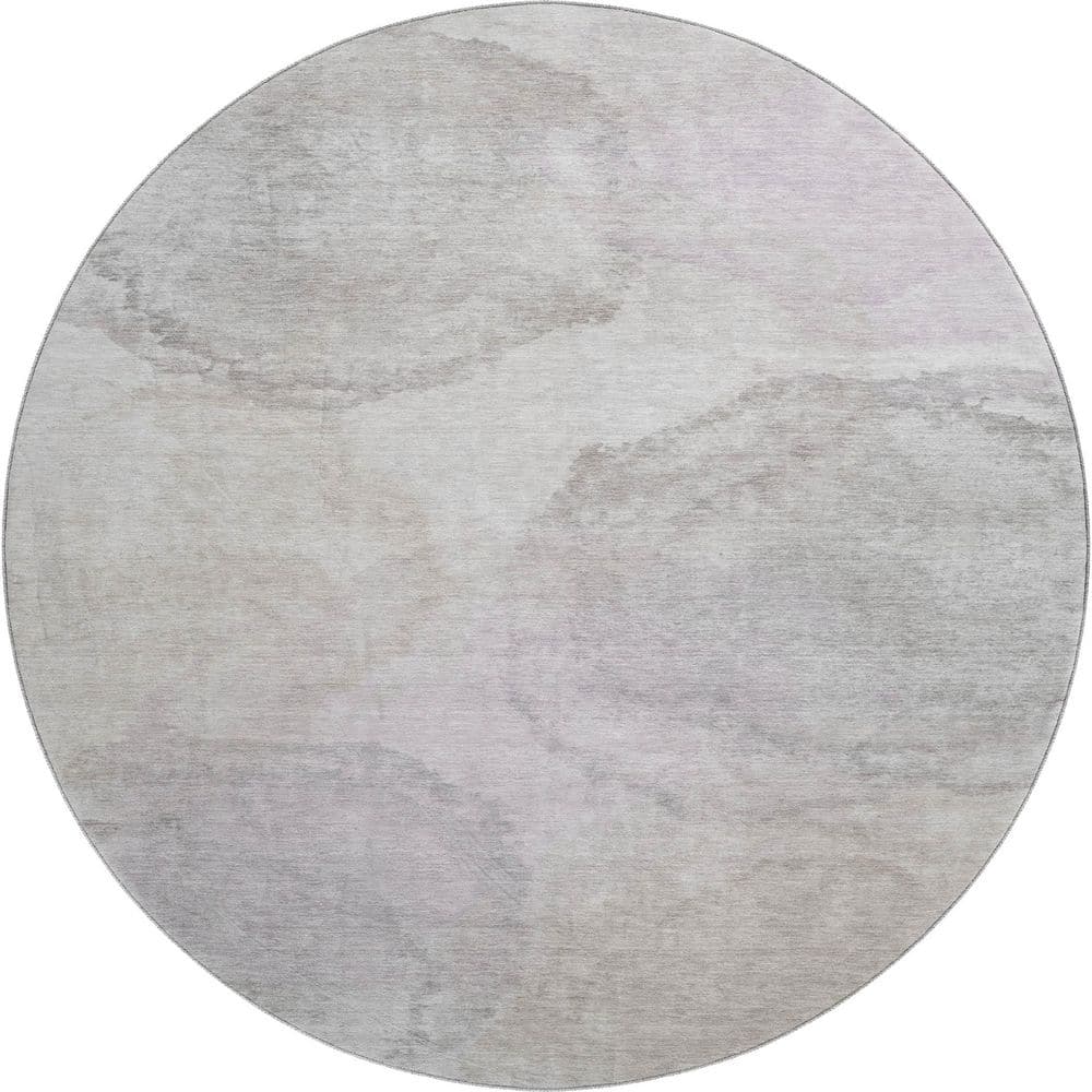 Mayfield Premium Machine Washable Abstract AMF2443 Beige 8 ft. x 8 ft. Round Rug price history on PriceWatchPro
