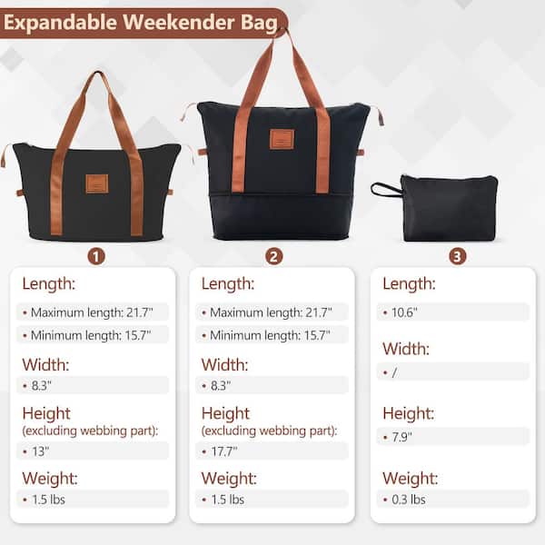 Merax 6 or more-Piece Black and Brown Expandable ABS
