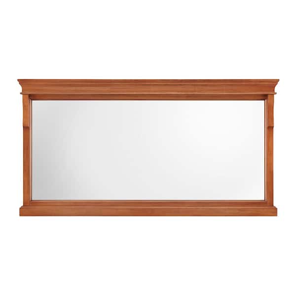 Home Decorators Collection Naples 60 in. W x 31 in. H Rectangular Wood Framed Wall Bathroom Vanity Mirror in Warm Cinammon