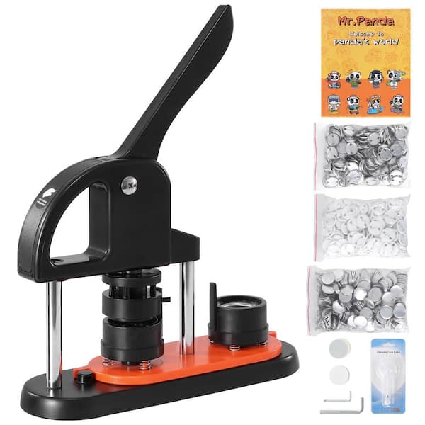 1. 25in. Button Maker Kit : 32mm Pin Press with 500 Parts : Ergonomic Handle for Easy Use : Includes Panda Magic Book