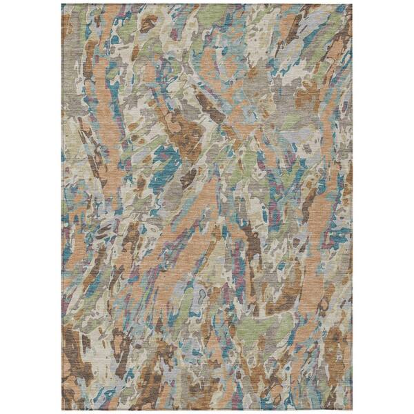 Chantille Machine Washable Indoor/Outdoor Abstract ACN2441 Copper 8 ft. x 10 ft. Area Rug