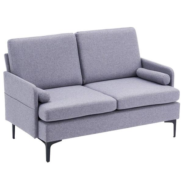 Winado 54.3 in. Light Gray Linen 2-Seater Loveseat