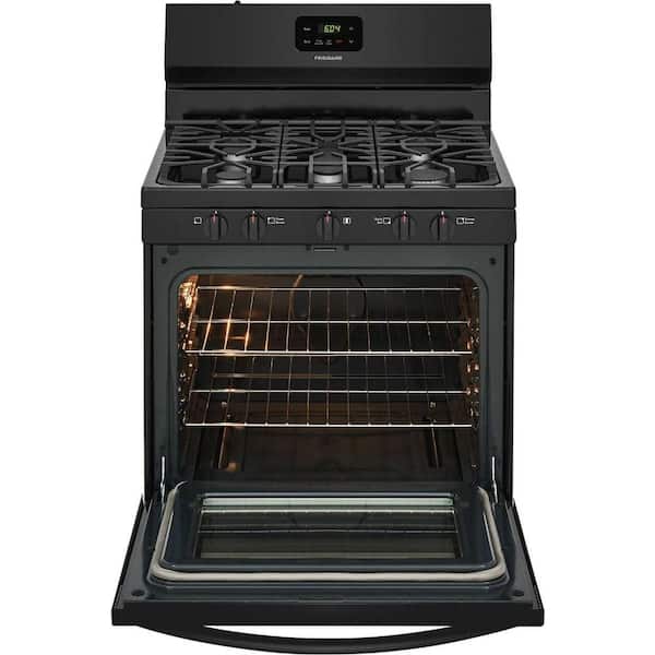 30 in. 5.0 cu. ft. 5-Burner Gas Range with Manual Clean in Black
