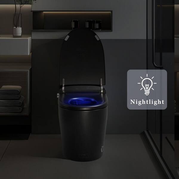 UPIKER 12-in-1 Elongated Bidet Toilet in Black with Heated Seat and Auto Flush