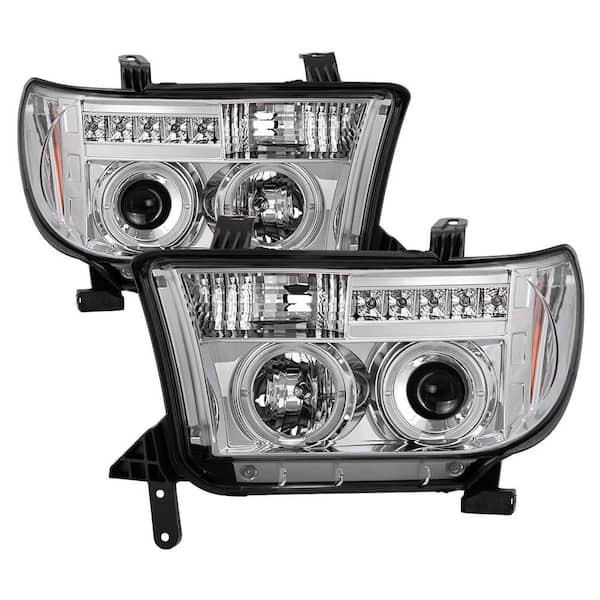 Toyota Tundra 07-13 / Toyota Sequoia 08-13 Projector Headlights - Eliminates AFS function - LED Halo - Chrome