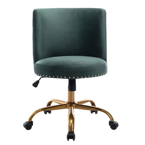 Unbranded Green Velvet Seat Task Chair Swivel Chair