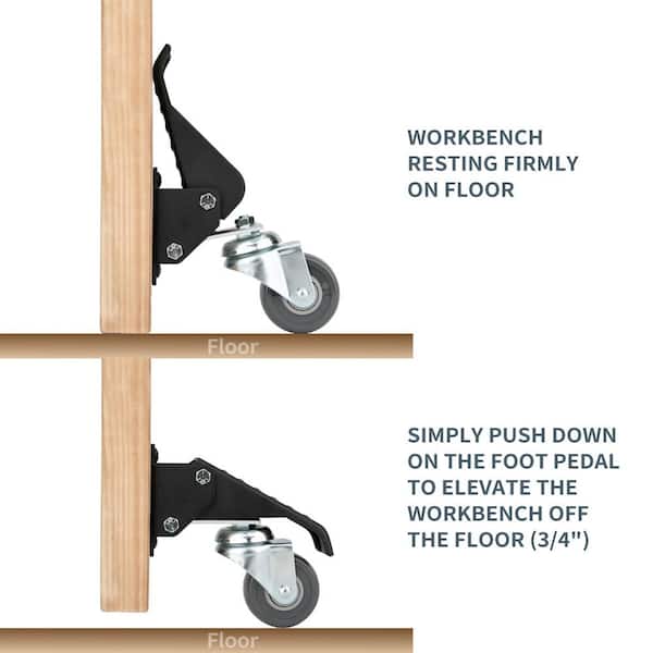 2-3/8 in. Gray Heavy-Duty Workbench Caster with 400 lb. Load Rating (4-Pack) 2-3/8 in. Gray Heavy-Duty Workbench Caster with 400 lb. Load Rating (4-Pack)