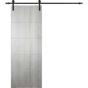 Optima 4H 36 in. x 96 in. Manufactured Wood Ribeira Ash Solid Composite Core Sliding Barn Door with Hardware Kit