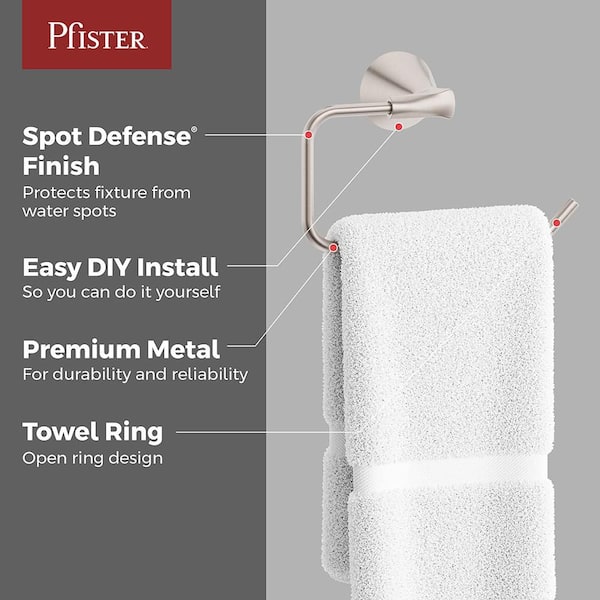 Willa Wall Mounted Towel Ring in Spot Defense Brushed Nickel