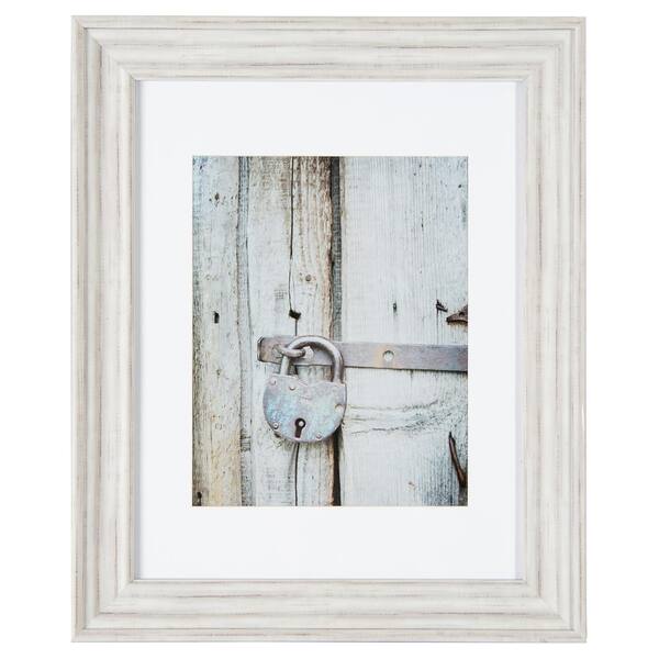 Pinnacle Gallery Perfect 11 in. x 14 in. Distressed White Collage Picture Frame Set