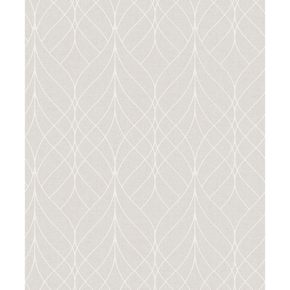 Mauve and White Non-Woven Trellis Wallpaper