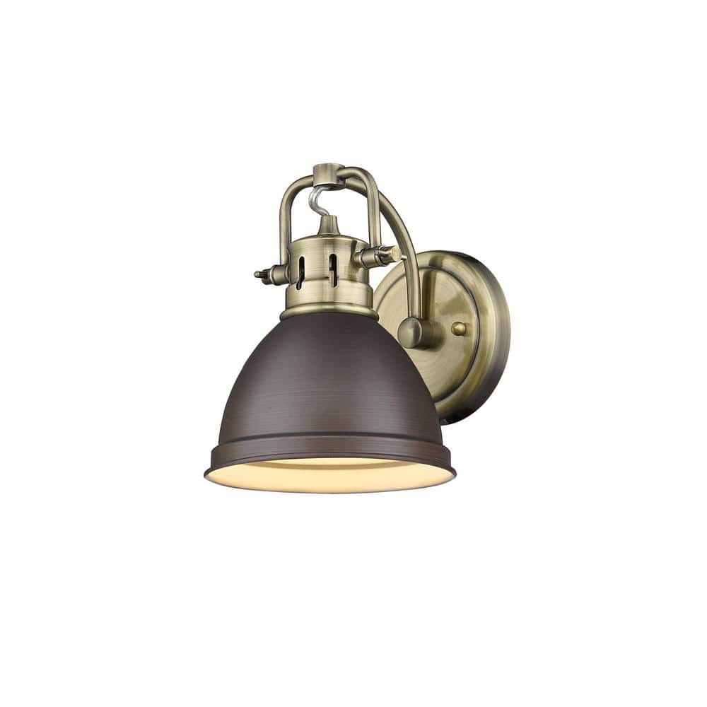 Transitional Golden Duncan 6.5" Brass & Bronze Bath Vanity Light