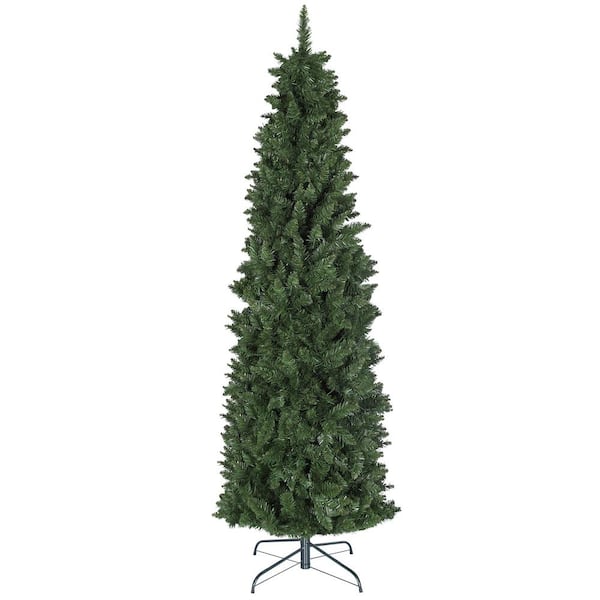 VEIKOUS 6.5 ft. Green Pencil Artificial Christmas Tree with White LED Lights
