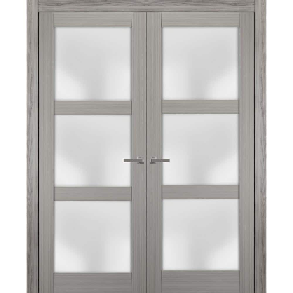 Sartodoors 2552 36 in. x 80 in. Universal Handling Frosted Glass Solid ...