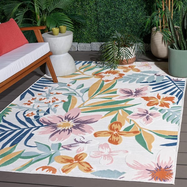 Cabana 6 x 10 Ivory/Multi Floral Area Rug