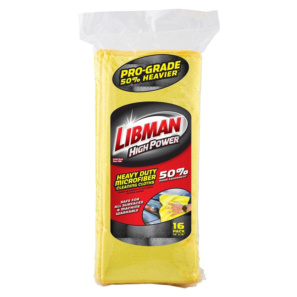 Libman 14 in. x 14 in. Pro-Grade Heavy-Duty Microfiber Cloth Towels (16-Pack)