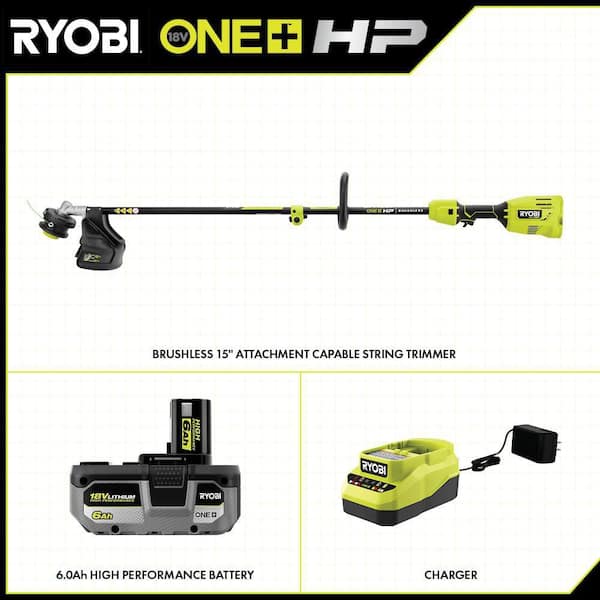 RYOBI ONE+ HP 18V Brushless 15 in. Attachment Capable String