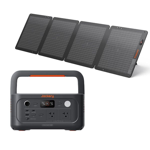 500-Watt/1000W Peak Output Push Button Start Solar Generator 600 V2 with 1-100Wair Solar Panel for Outdoors and Camping
