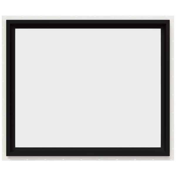JELD-WEN 36 in. x 30 in. V-4500 Series Black Exterior/White Interior FiniShield Vinyl Picture Window w/ Low-E 366 Glass