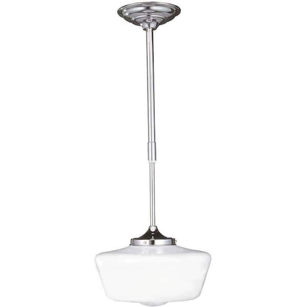 World Imports Asten Collection 1-Light Chrome Pendant with Opal White Glass Shade