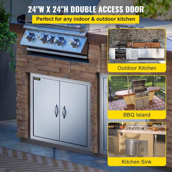 Multi-size BBQ Double Single Doors Drawer Outdoor Kitchen Stainless Steel Access 