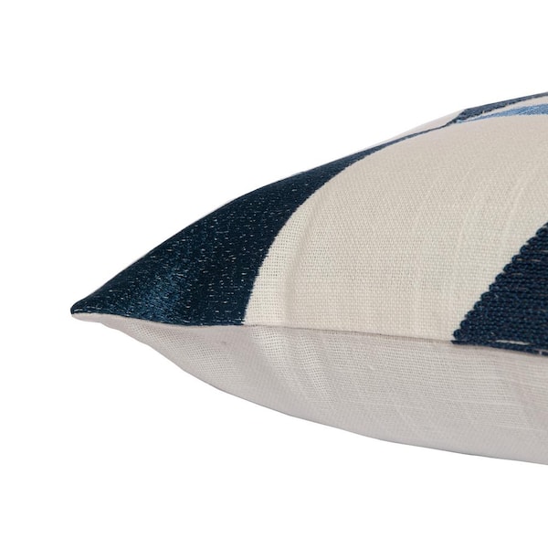 Indigo And Ivory Geometric Throw Pillow Indigo And Ivory Geometric Throw Pillow