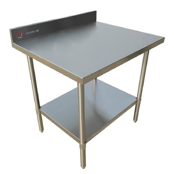 EQ Kitchen Line 72 in. x 24 in. x 34 in. Stainless Steel Kitchen Utility Table Surface