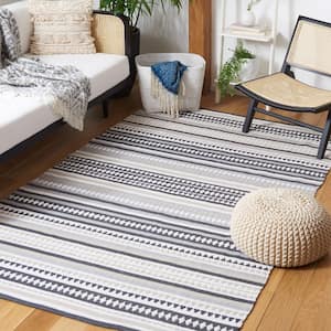 Montauk Gray/Ivory 8 ft. x 10 ft. Striped Triangle Area Rug