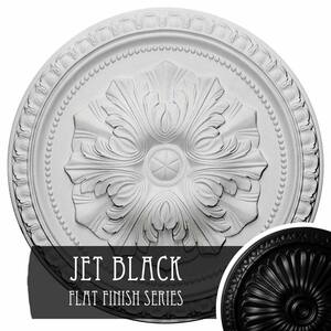 18" x 1-3/8" Richmond Urethane Ceiling Medallion (Fits Canopies upto 2-5/8"), Hand-Painted Jet Black