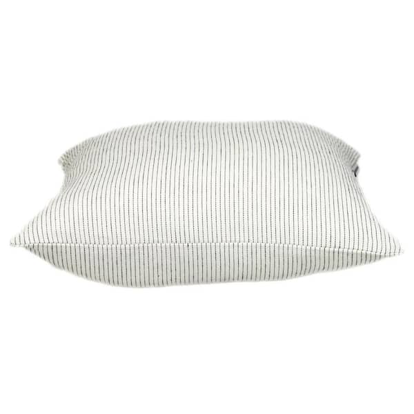 PARKLAND COLLECTION 20 X 20 Transitional Striped White Square 20 in. x 20 in. Pillow