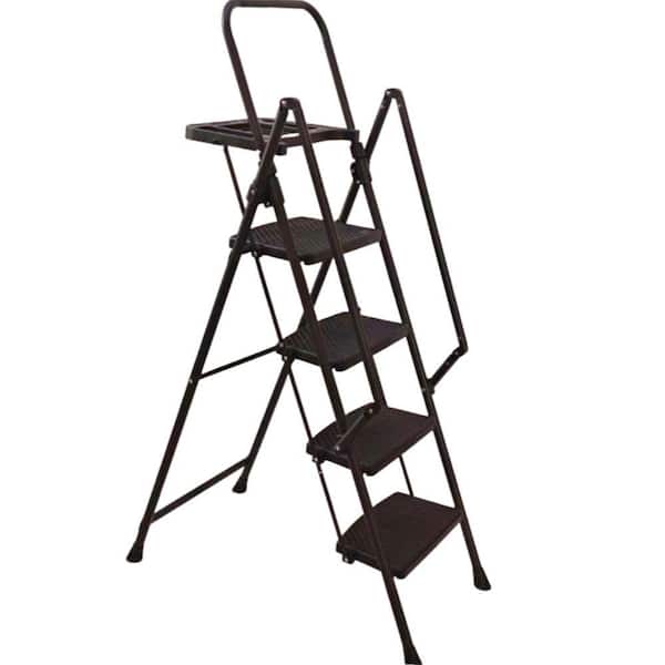 Avex 4-Step 5 ft. Reach Height Iron Step Stool with 440 lb. Load Capacity