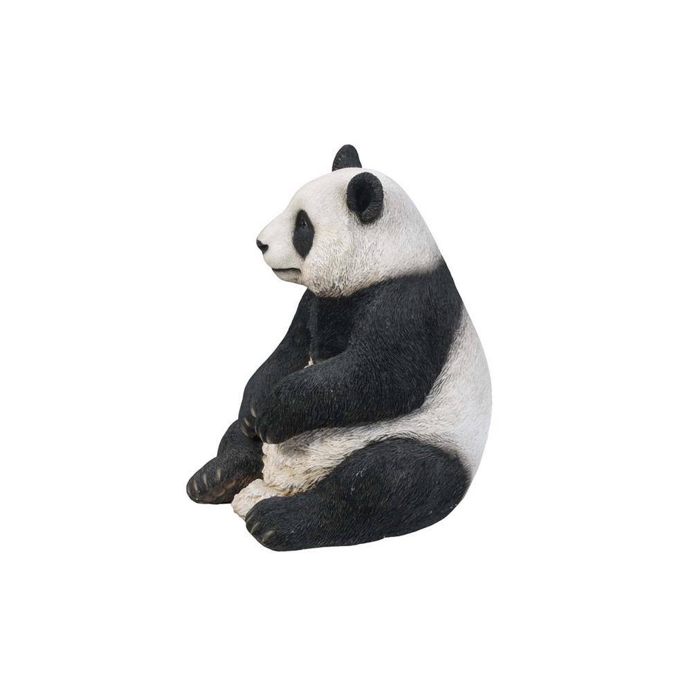 Large Black and White Polyresin Seated Panda Figurine