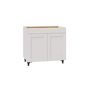 Shaker Assembled 36x34.5x24 in. Base Cabinet with Metal Drawer box in Vanilla White